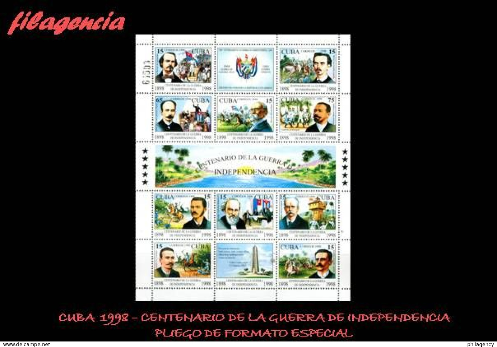 CUBA MINT. 1998-34 CENTENARIO DE LA GUERRA DE INDEPENDENCIA. MINIPLIEGO - Unused Stamps