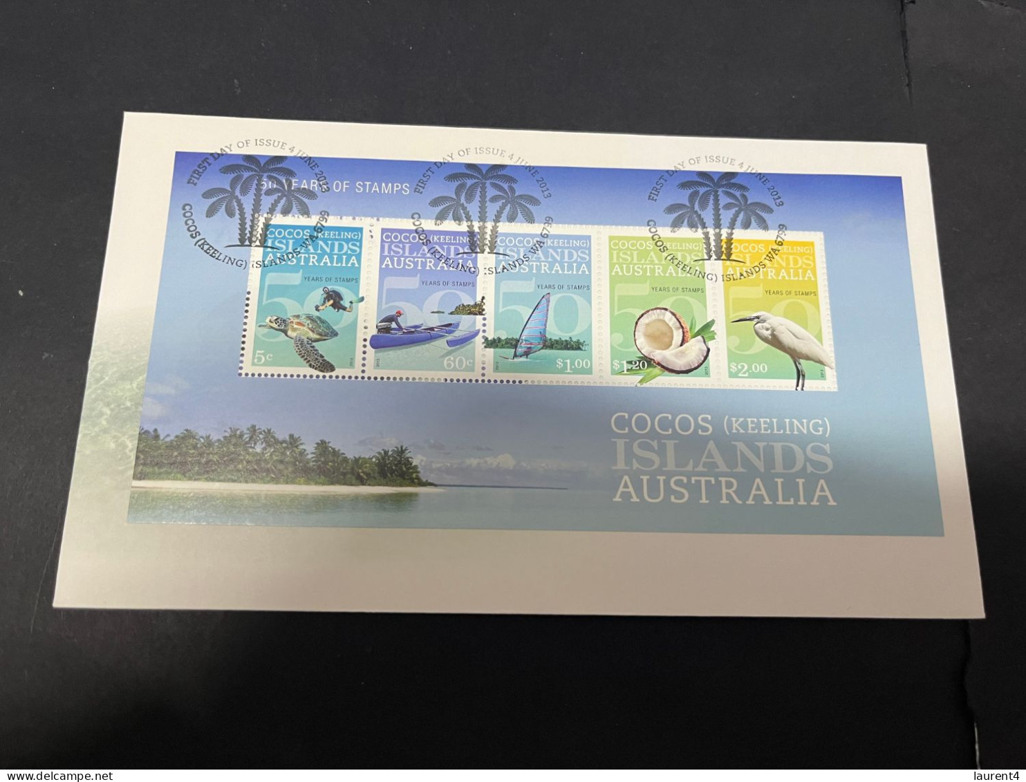 13-2-2024 (4 X 9) Australia - Cocos (Keeling) Islands FDC Cover (with Mini-sheet) 2019 - 50 Years Of Stamps - Islas Cocos (Keeling)