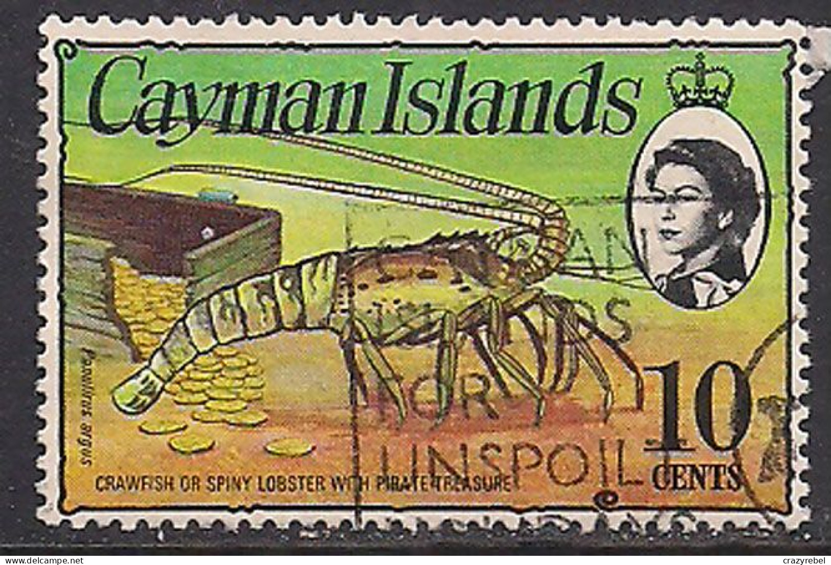 Cayman Islands 1974 QE2 10c Crawfish Used  SG 352 ( M1106 ) - Cayman Islands