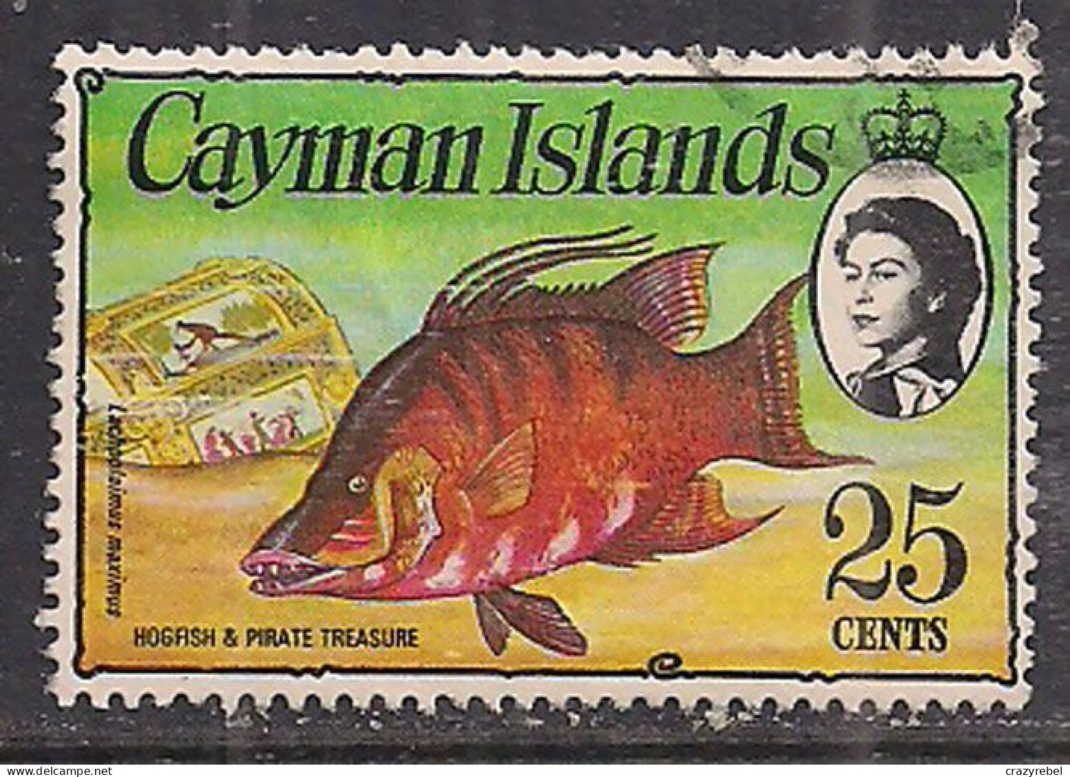 Cayman Islands 1974 QE2 25c Hogfish Used  SG 356 ( M1063 ) - Cayman Islands