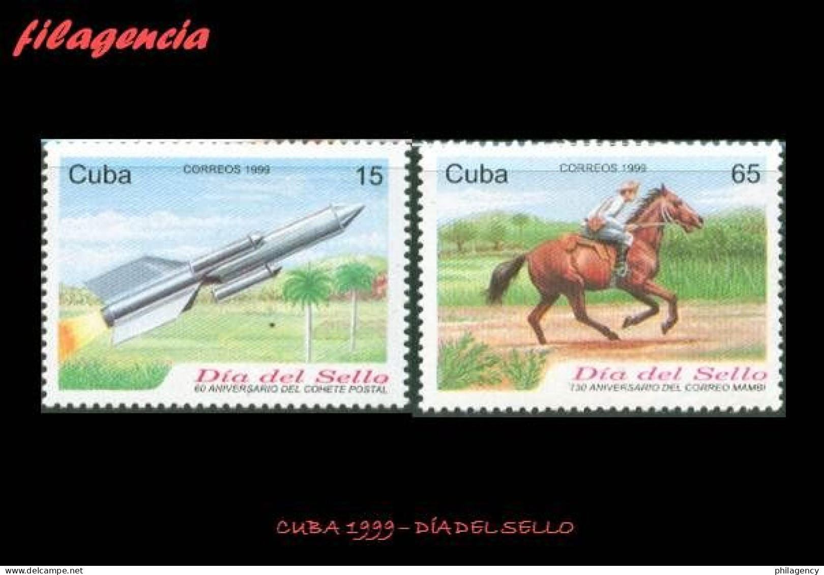 CUBA MINT. 1999-11 DÍA DEL SELLO CUBANO. TRANSPORTE POSTAL - Unused Stamps