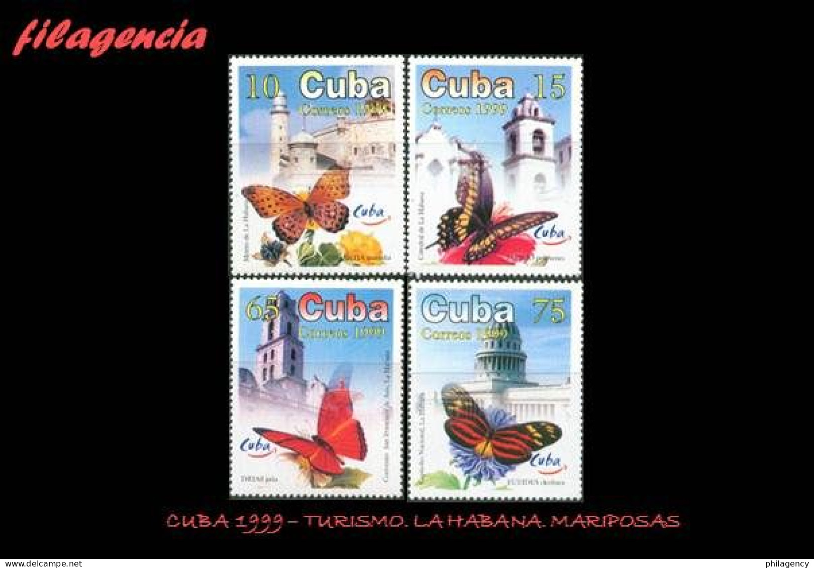 CUBA MINT. 1999-21 TURISMO. LA HABANA. MARIPOSAS - Unused Stamps