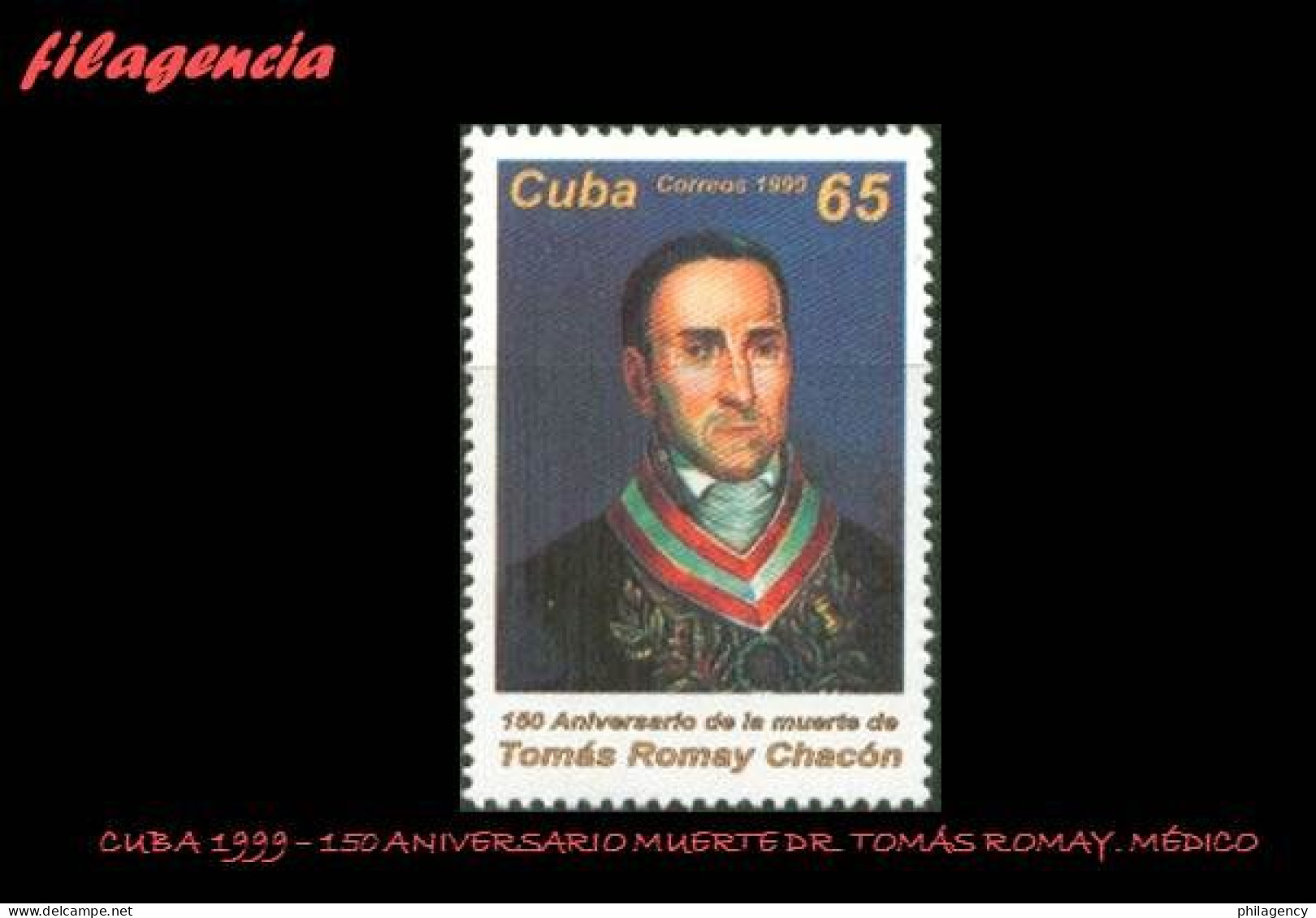 CUBA MINT. 1999-31 150 ANIVERSARIO DE LA MUERTE DEL MÉDICO CUBANO TOMÁS ROIG - Unused Stamps