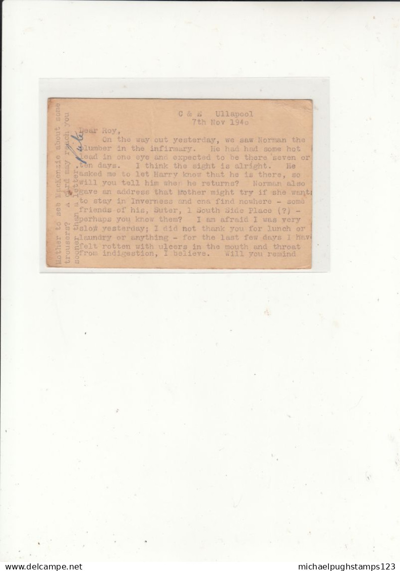 G.B. / Stationery / W.W.2 Censorship / Scotland - Unclassified