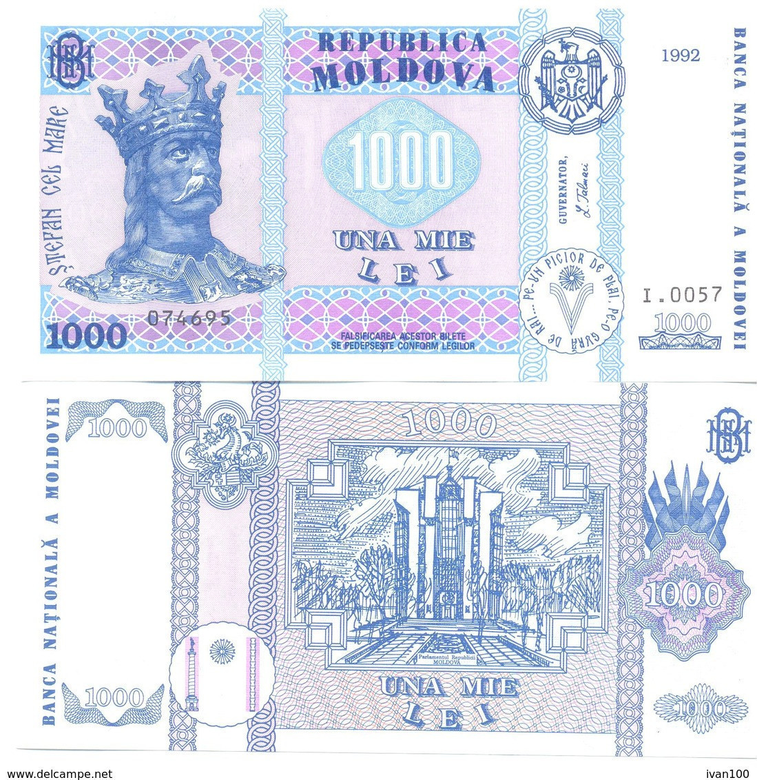 1992. Moldova, 1000L/1992, P-18, UNC - Moldavië