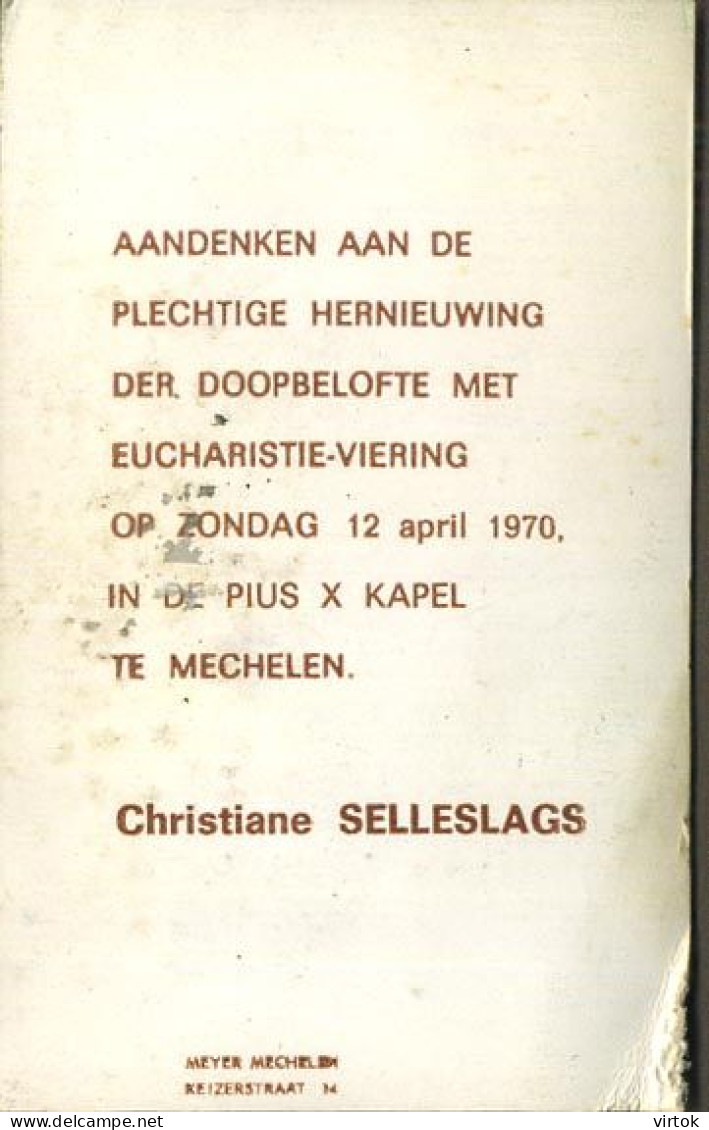 Mechelen 1970   : Communie   : C. Selleslags   (  Zie Scans   ) - Devotion Images