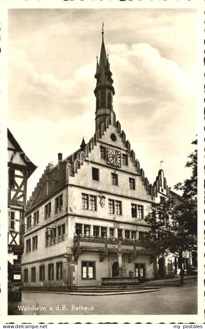 72428089 Weinheim Bergstrasse Rathaus Giebel Weinheim - Weinheim