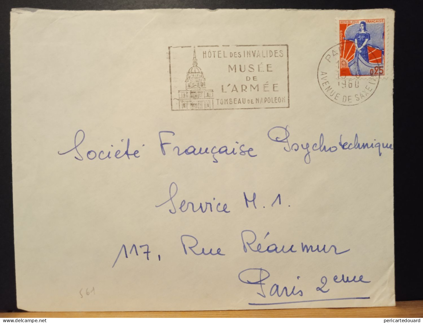Marianne à La Nef 1234 Sur Lettre, Paris 41 Rue De Saxe Le 15/06/1960 - 1959-1960 Marianne à La Nef