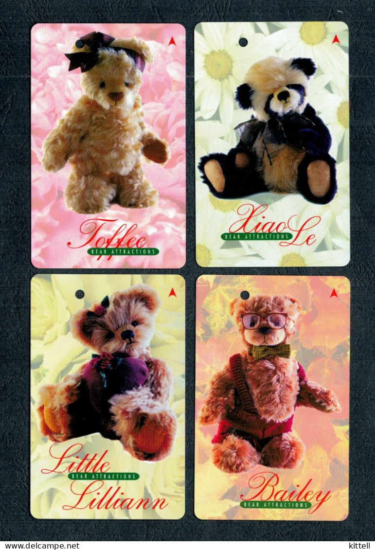 Singapore Old Subway Metro Train Bus Ticket Card Transitlink Teddy Bear Mint Unused (4 Cards) - Singapour