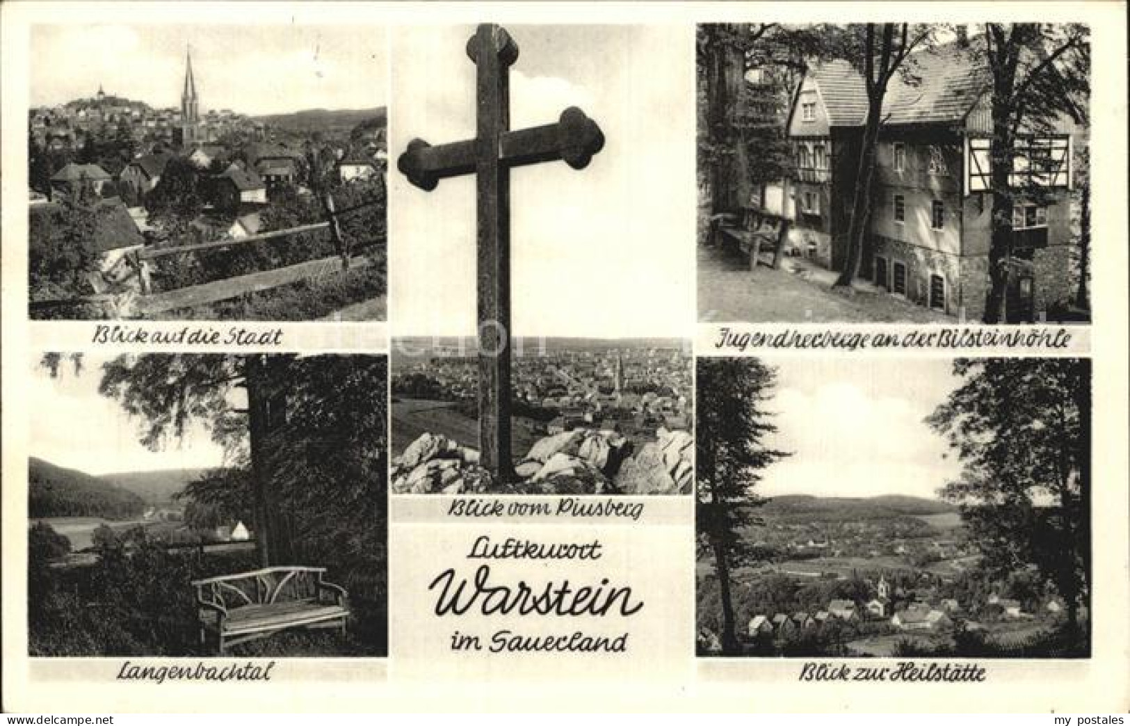 72425148 Warstein Stadtbild Mit Kirche Jugendherberge Bilsteinhoehle Heilstaette - Warstein