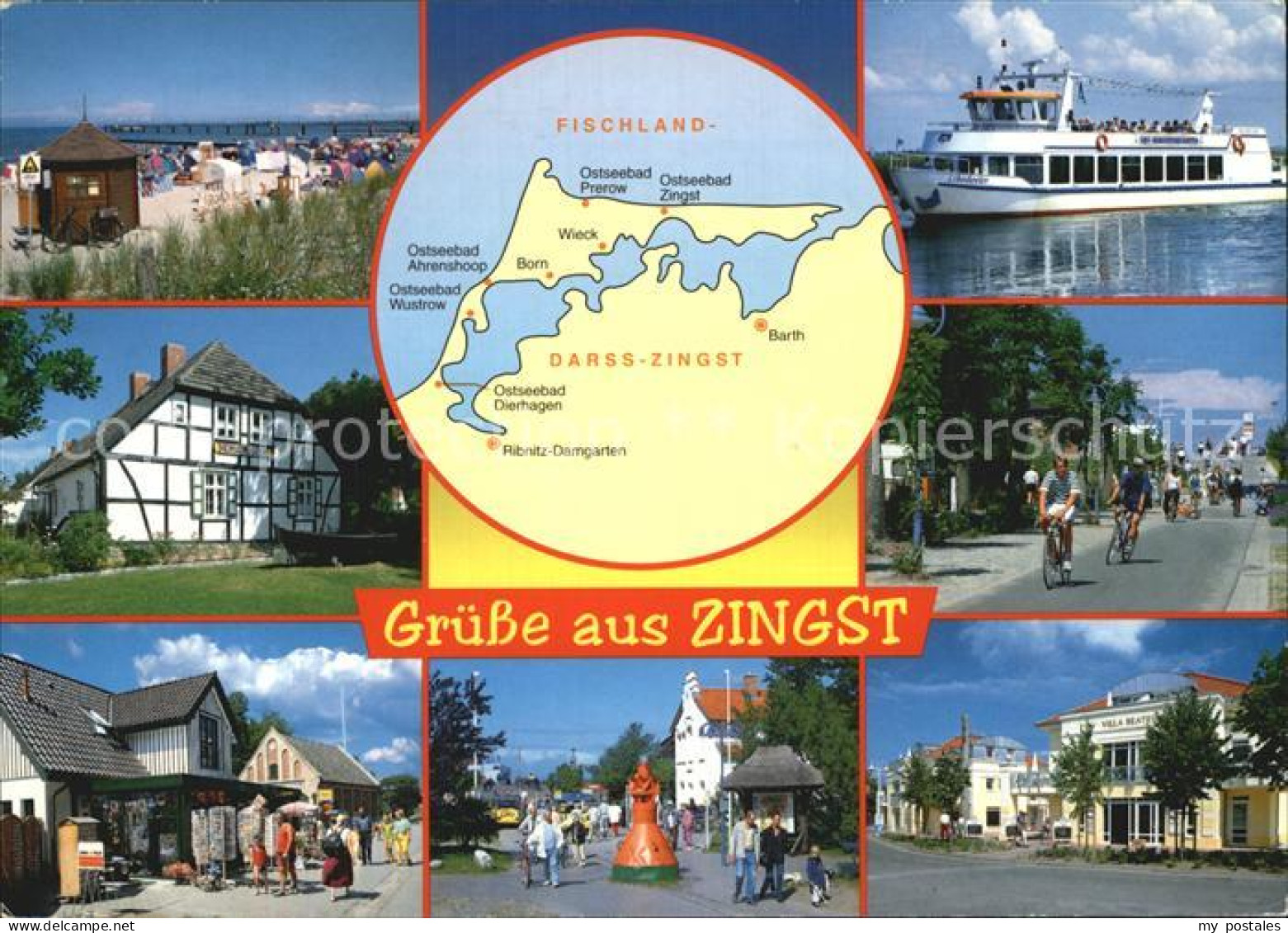 72424171 Zingst Ostseebad Strand Fahrgastschiff Fachwerkhaus Radrennen Strassenp - Zingst