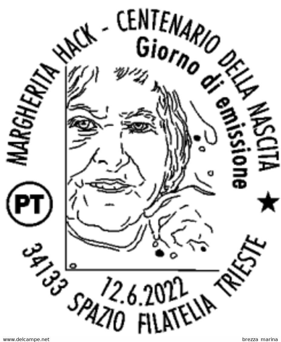 Nuovo - MNH - ITALIA - 2022 - 100 Anni Della Nascita Di Margherita Hack, Astrofisica – Ritratto - B Zona 1 - Barre 2210 - Bar Codes