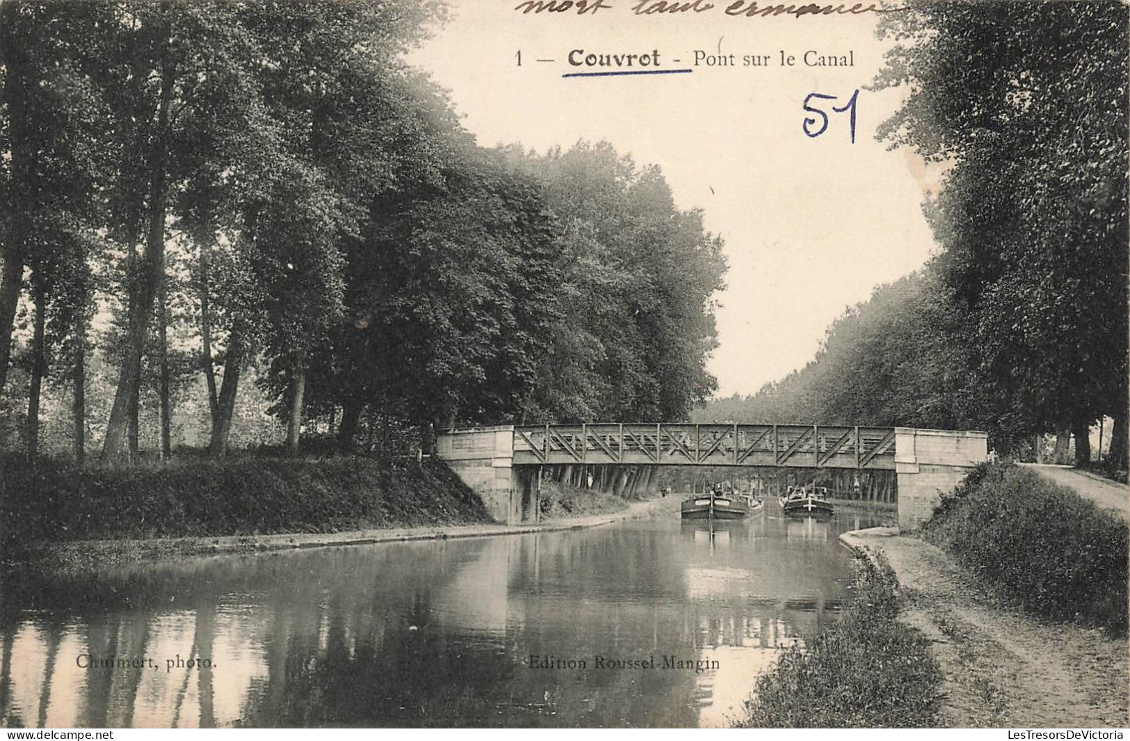 FRANCE - Couvrot - Vue Générale Du Pont Sur Le Canal - Carte Postale Ancienne - Reims