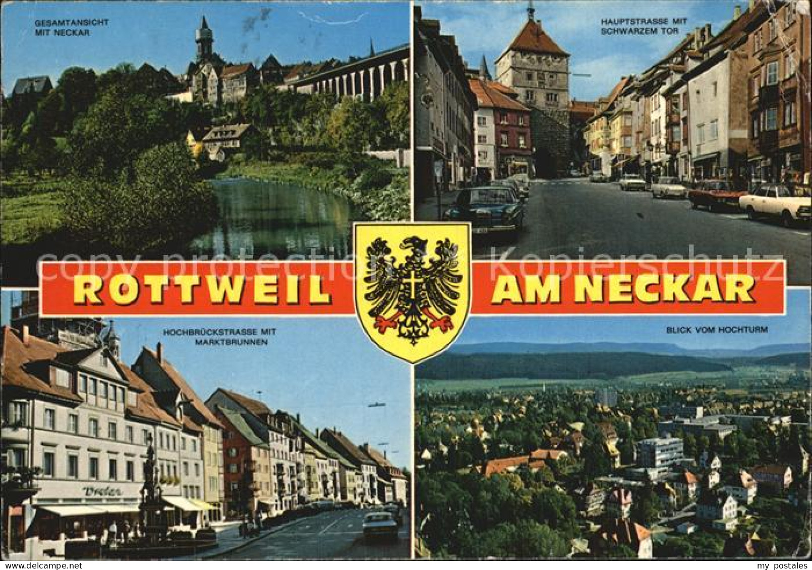 72418109 Rottweil Neckar Hochbrueckstrasse Marktbrunnen Hochturm Hauptstrasse Bu - Rottweil