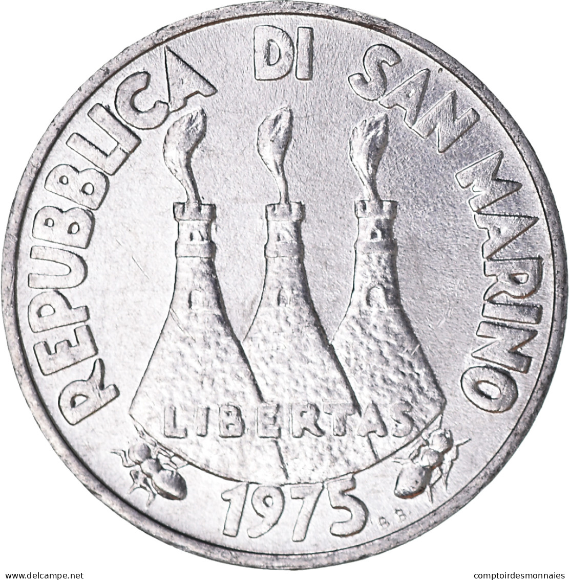 Monnaie, Saint Marin , Lira, 1975, TTB+, Aluminium, KM:40 - San Marino