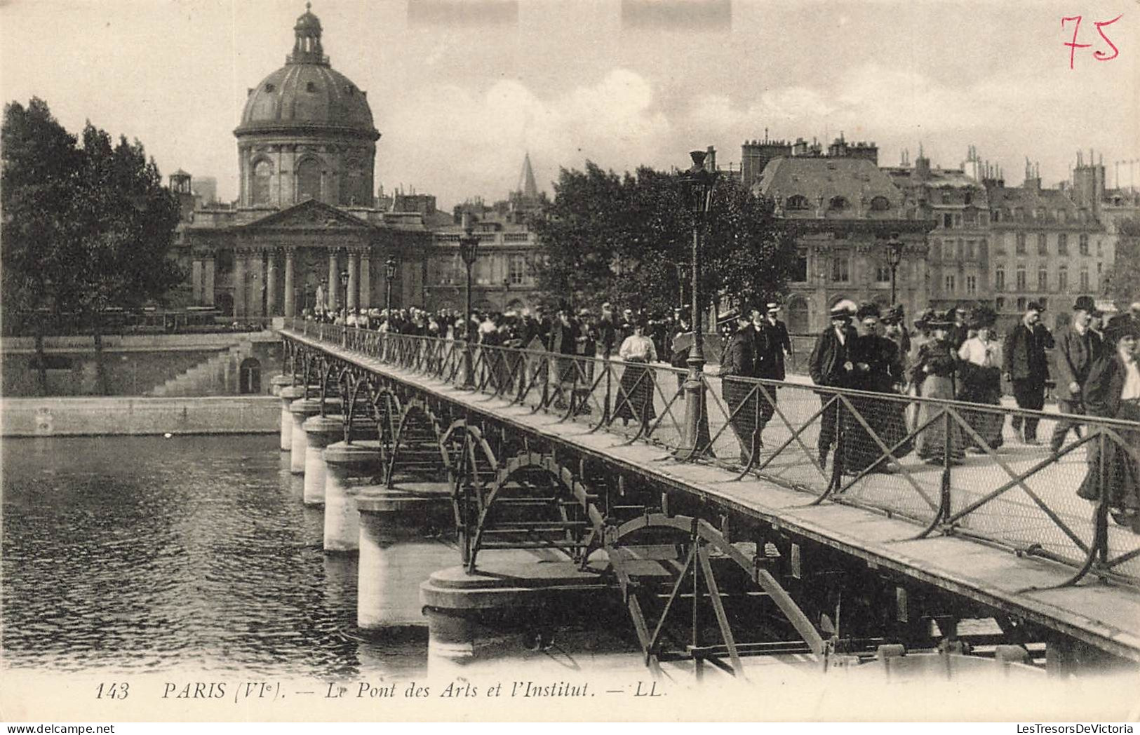 FRANCE - Paris - Vue Sur Le Pont Des Arts Et L'institut - LL - Animé - Carte Postale Ancienne - Ponti