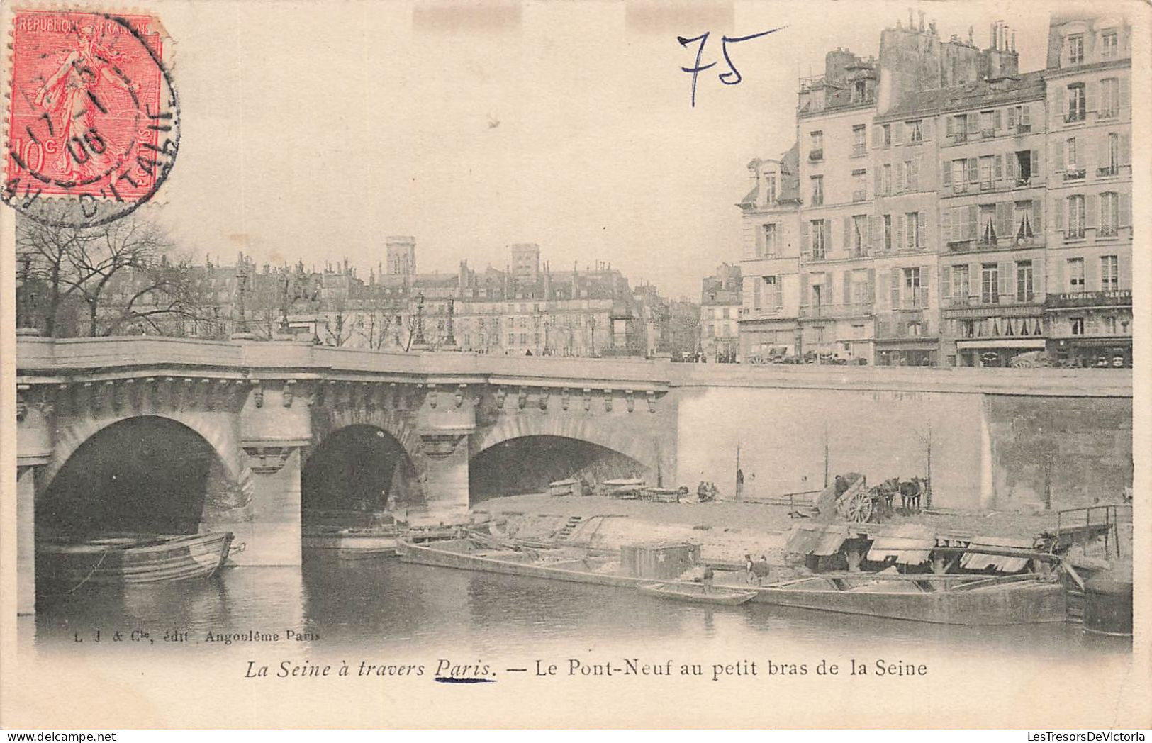 FRANCE - La Seine à Travers Paris - Le Pont Neuf Au Petit Bras De La Seine - Carte Postale Ancienne - Ponts
