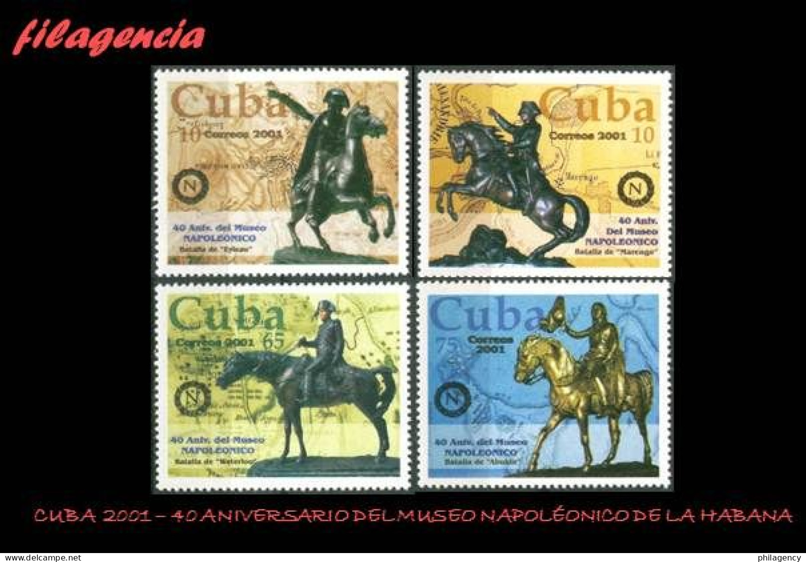 CUBA MINT. 2001-23 40 ANIVERSARIO DEL MUSEO NAPOLEÓNICO. BATALLAS DE NAPOLEÓN BONAPARTE - Nuevos