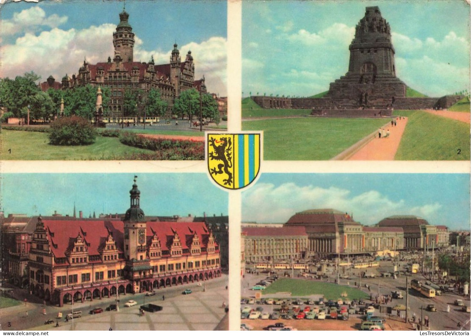 ALLEMAGNE - Leipzig - Neues Rathaus - Völkerschalachtdenkmal - Altes Rathaus - Hauptbahnohof - Carte Postale - Leipzig