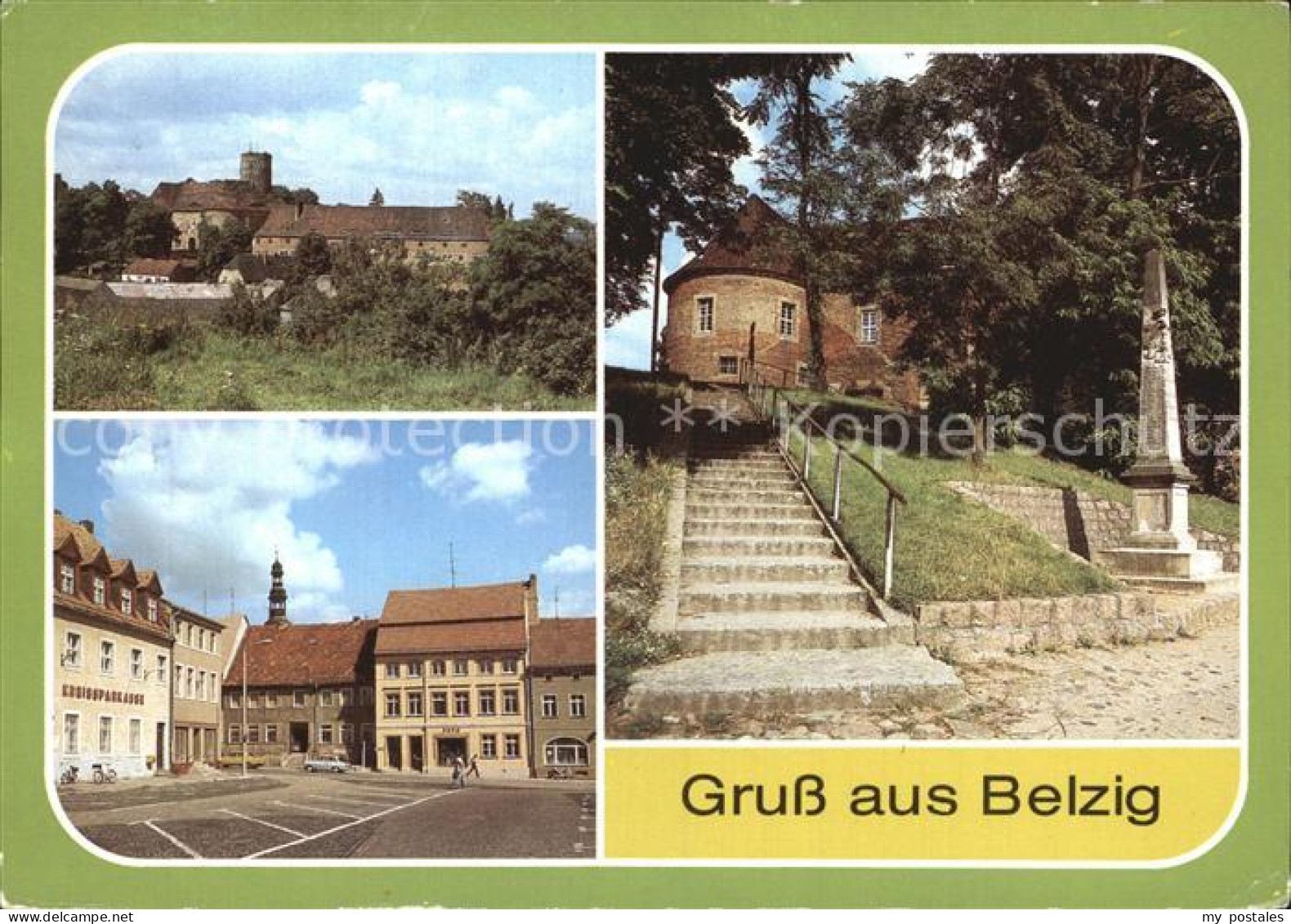 72415304 Belzig Bad Markt Postmeilensaeule Burg Eisenhardt Belzig Bad - Belzig
