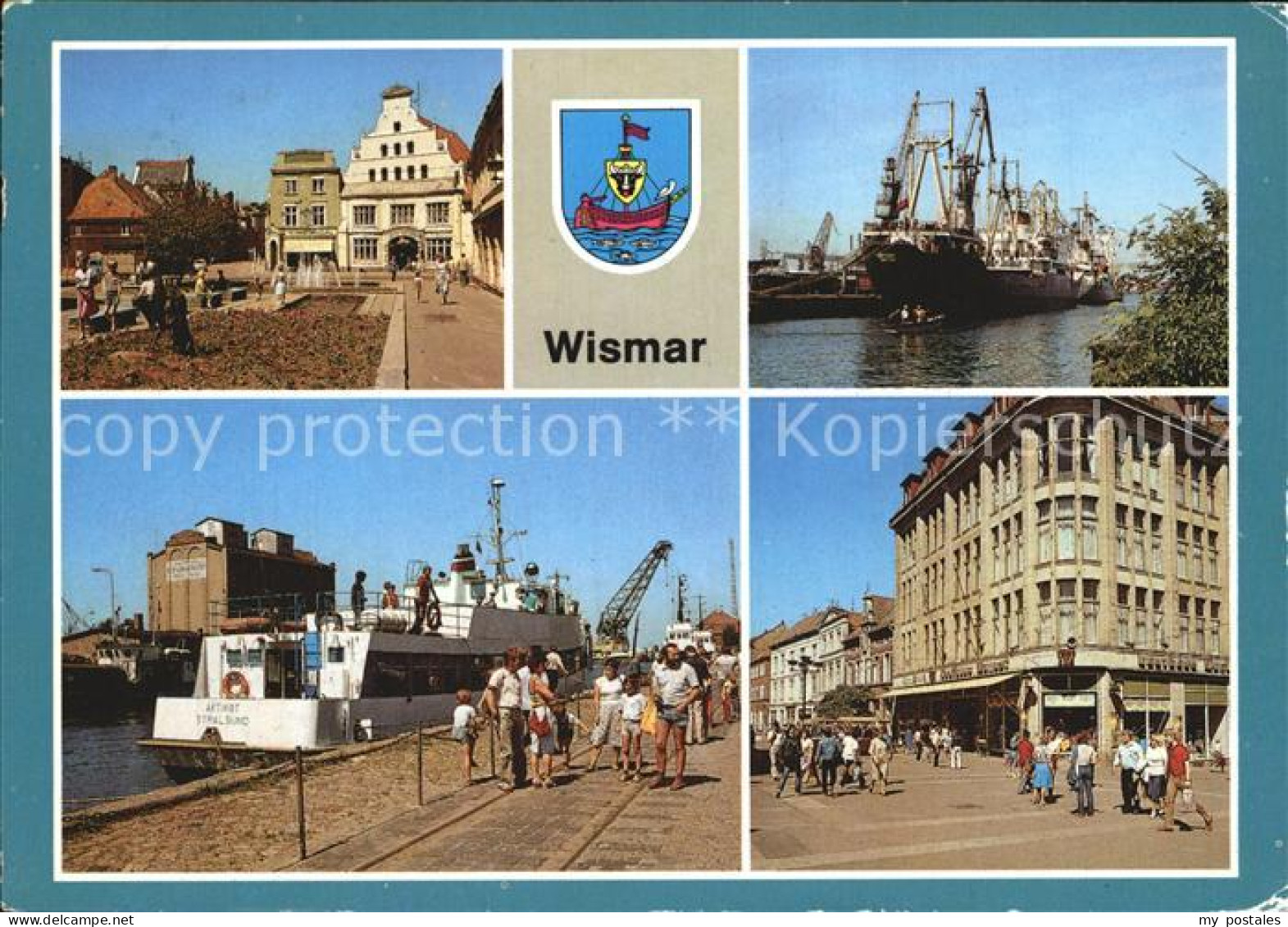 72414934 Wismar Mecklenburg Kraemerstrasse Loewenapotheke Frachter Holzkai Weiss - Wismar