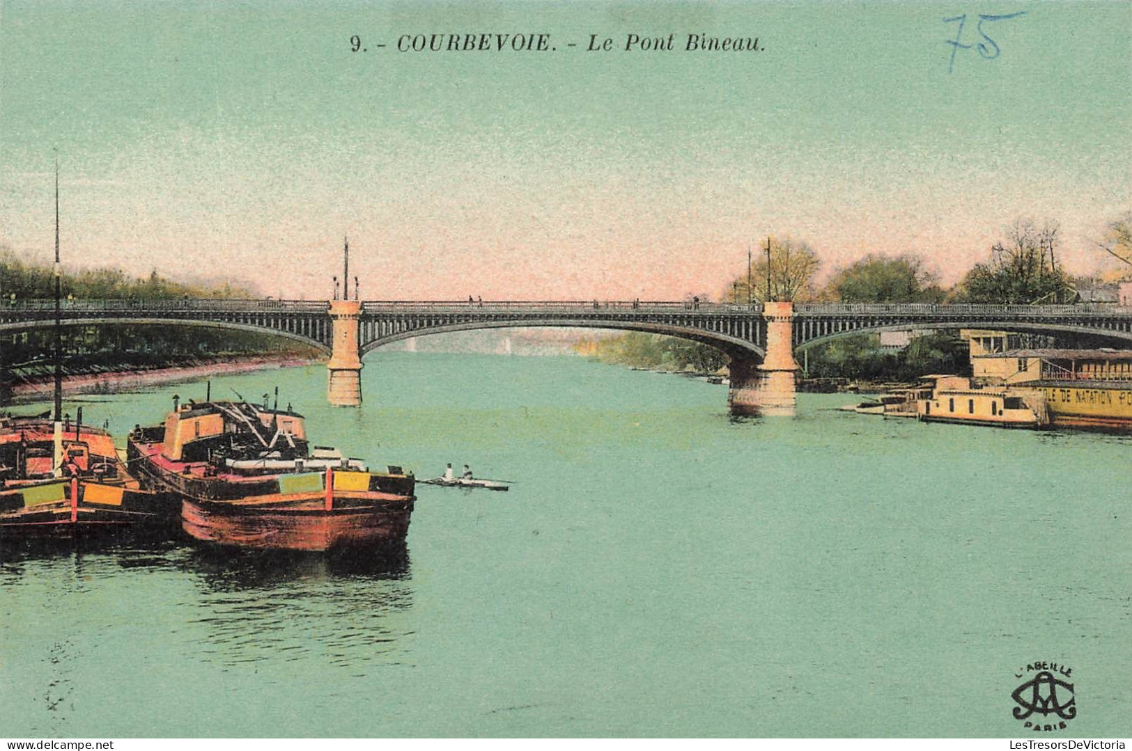 FRANCE - Courbevoie - Vue Sue Le Pont Bineau - Colorisé - Carte Postale Ancienne - Courbevoie