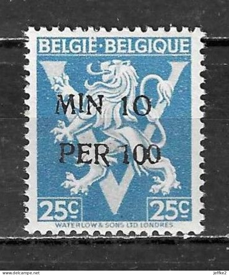 724qq**  Lion Héraldique Surchargé -10% - Bonne Valeur - OOSTROOZEBEKE - MNH** - LOOK!!!! - 1946 -10%