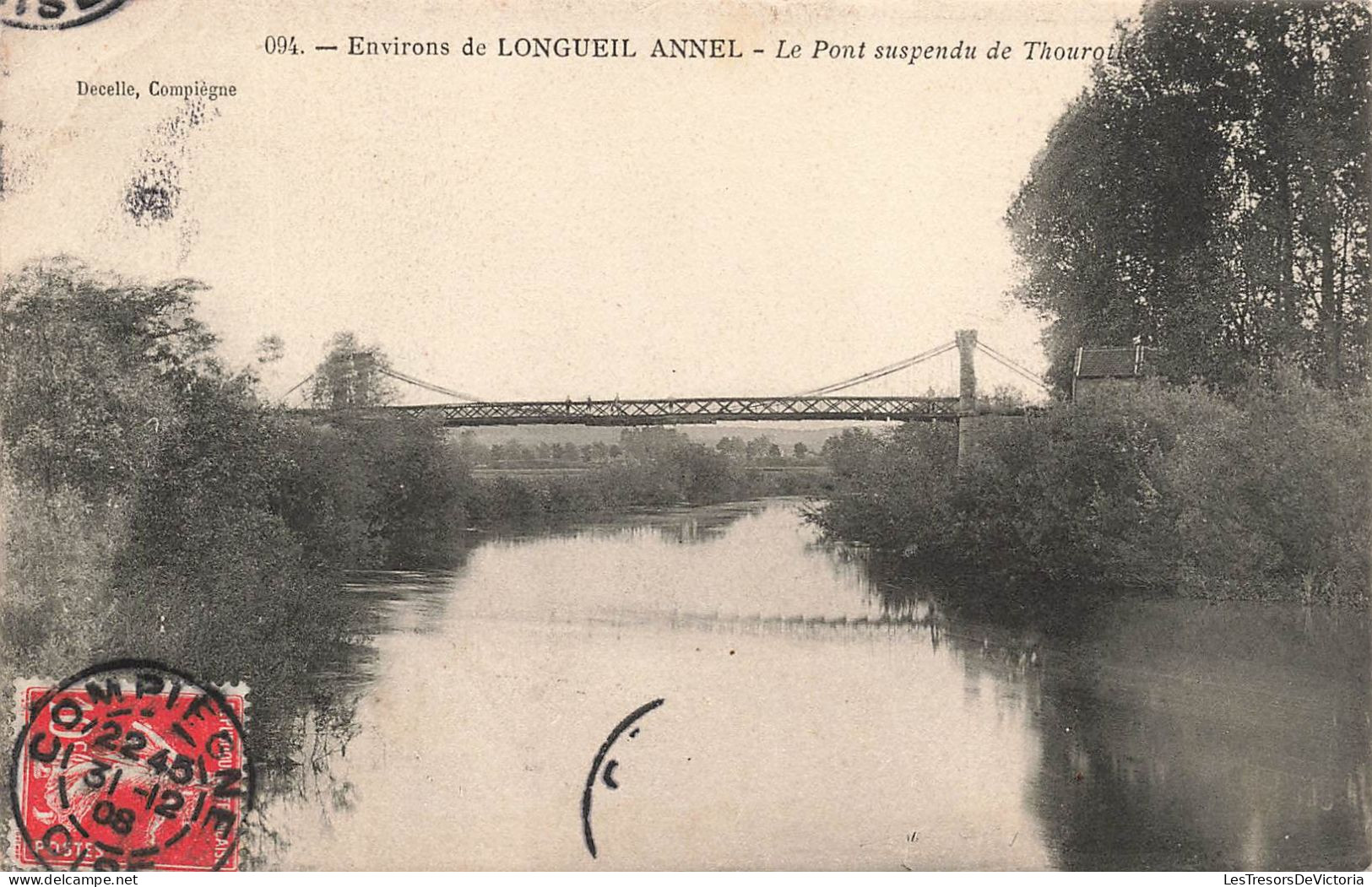 FRANCE - Environs De Longueil Annel - Vue Générale - Le Pont Suspendu De Thourot - Carte Postale Ancienne - Longueil Annel