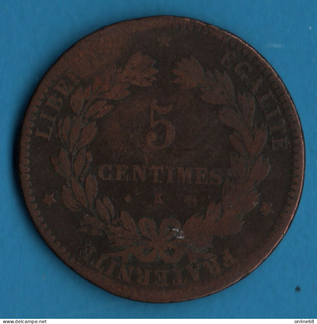 FRANCE 5 CENTIMES 1872 K F# 118, Gad# 157, KM# 821 Cérès - 5 Centimes