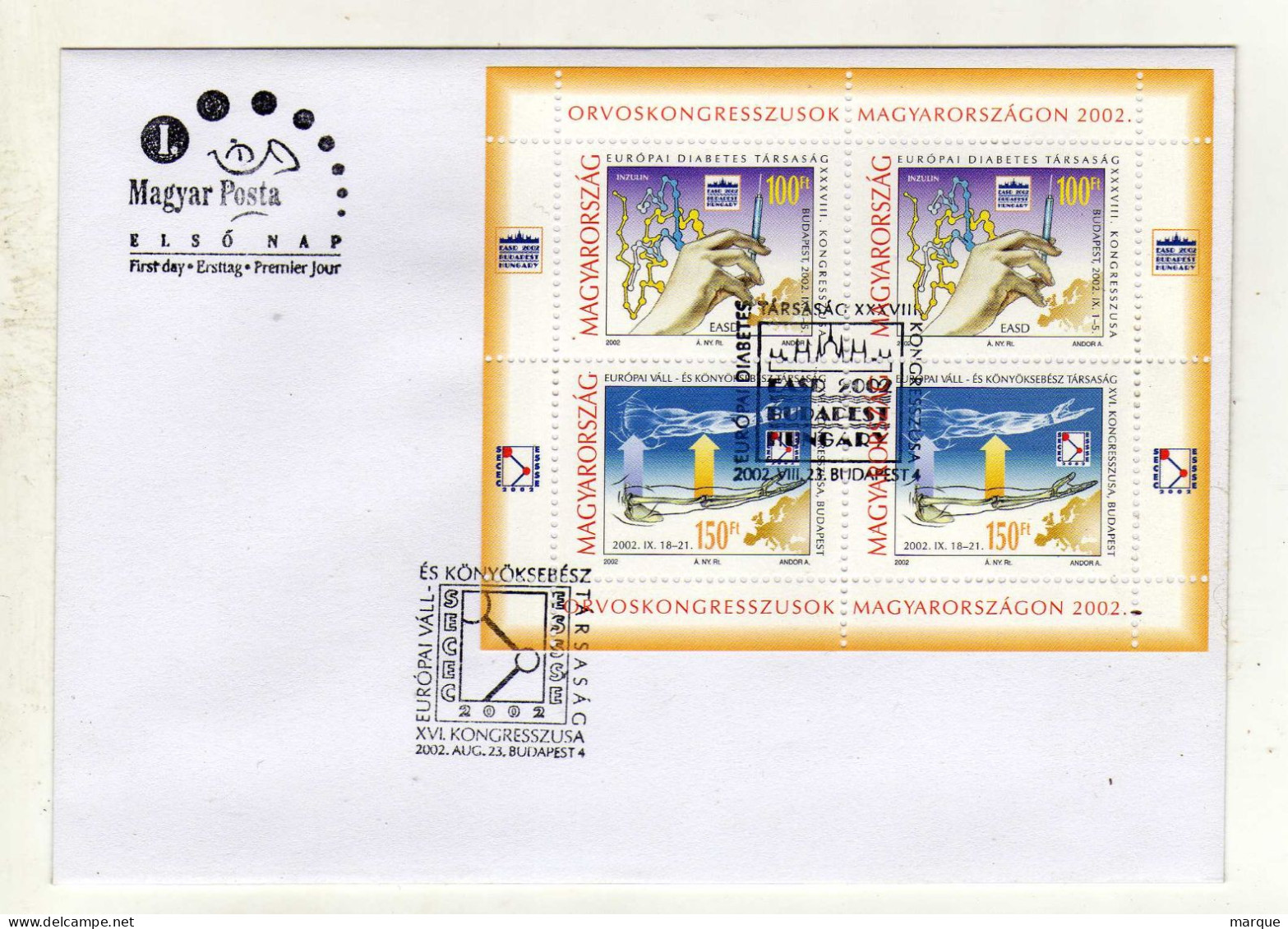 Enveloppe 1er Jour HONGRIE MAGYARORSZAG Oblitération BUDAPEST 4 23/08/2002 - FDC