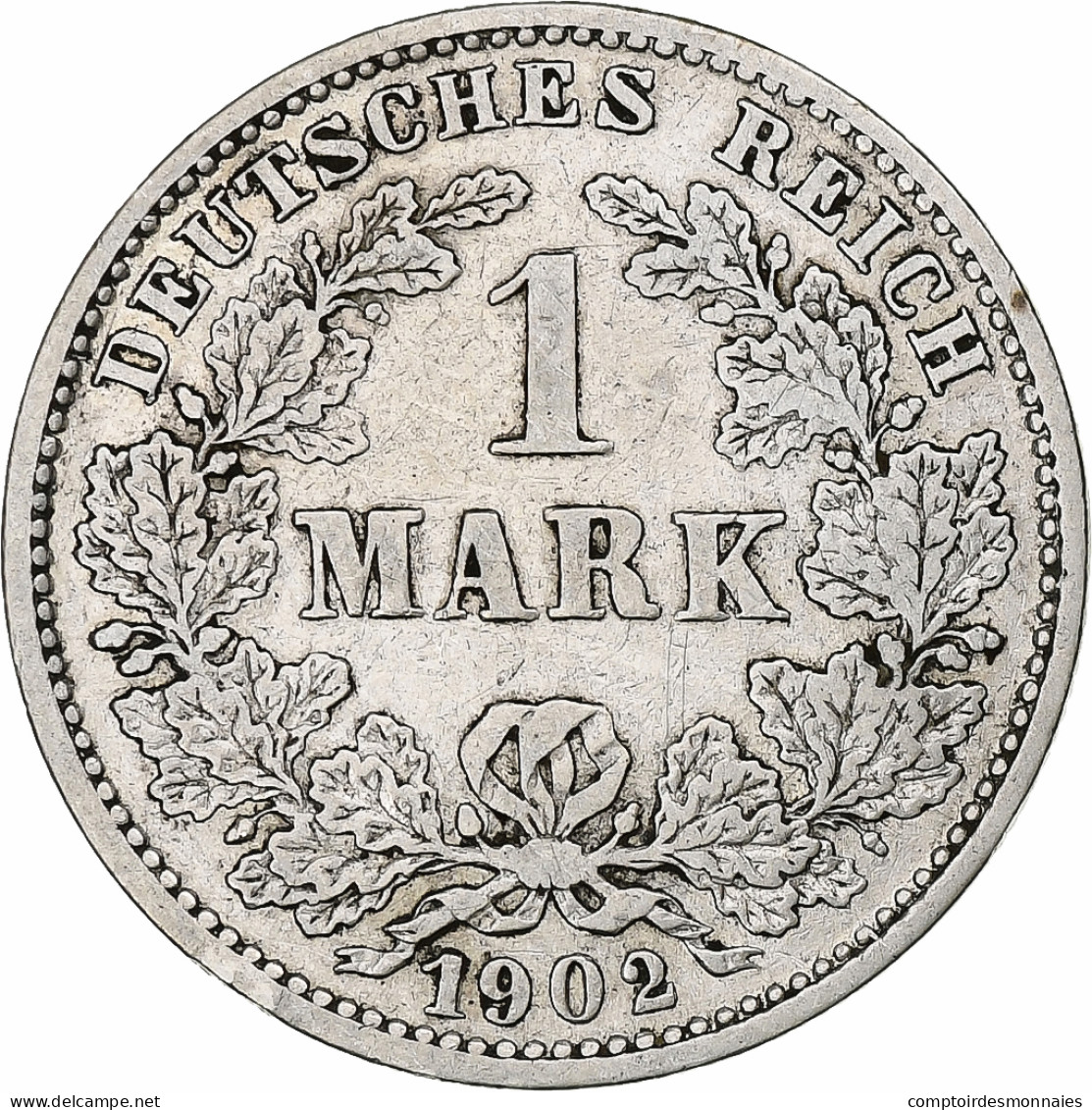 Empire Allemand, Wilhelm II, Mark, 1902, Hambourg, Argent, TTB, KM:14 - 1 Mark