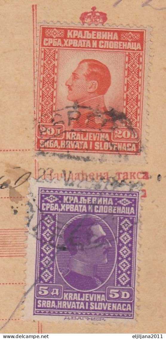 ⁕ Kingdom Of Yugoslavia 1928 ⁕ Parcel Post - Receipt ( Sprovodni List ) Electrical Material ⁕ Zagreb To Split - Covers & Documents