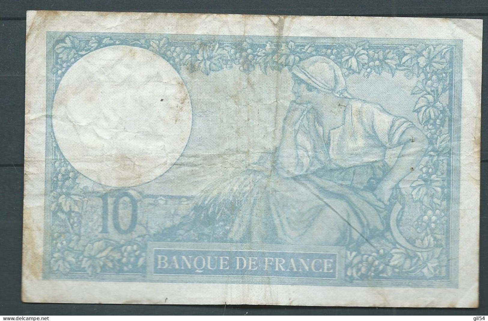 FRANCE /  BILLET 10 Francs, Minerve, 16/1/1941 -  857 A.83869 Laura 11004 - 10 F 1916-1942 ''Minerve''