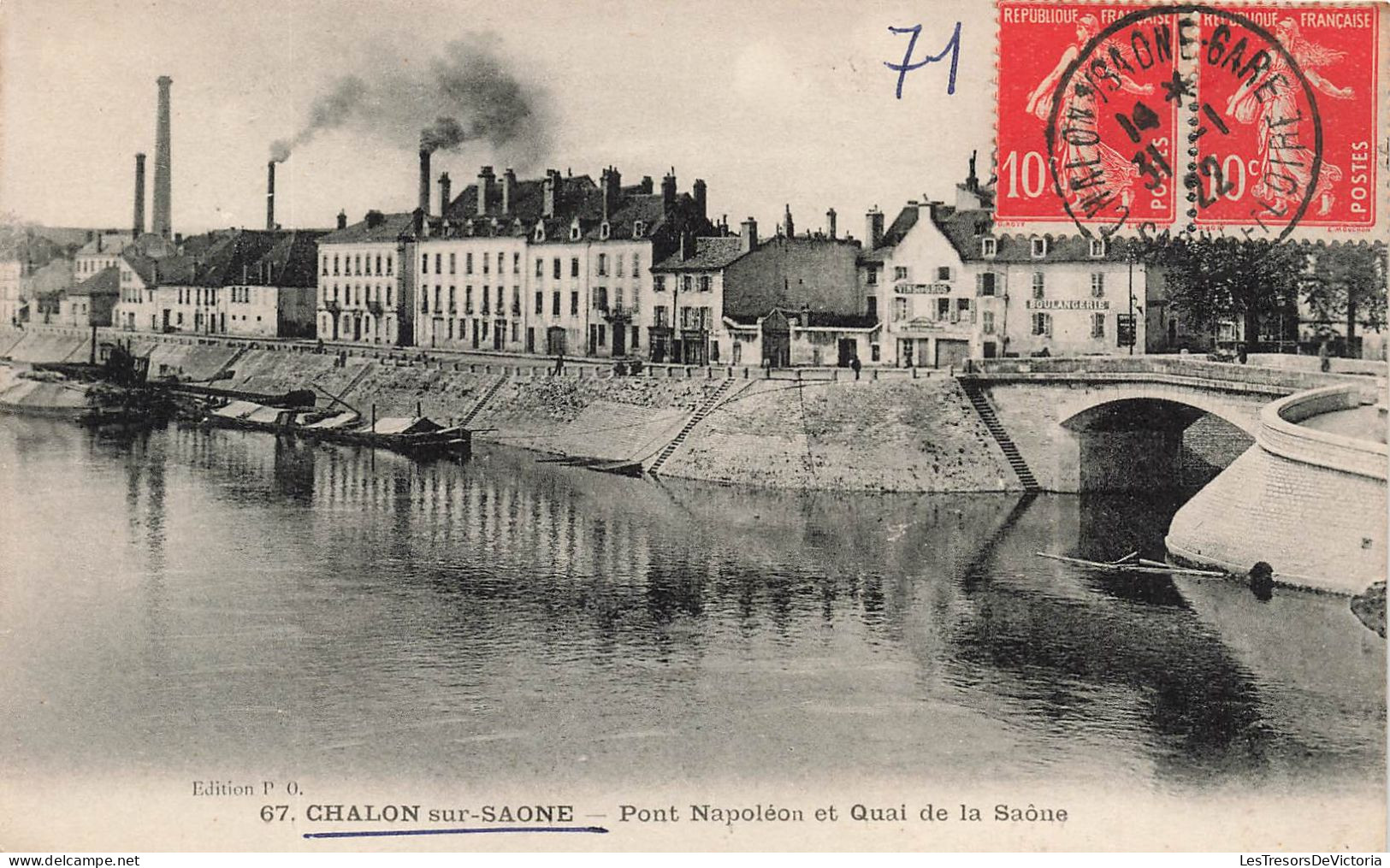 FRANCE - Chalon Sur Saone - Vue  Générale Du Pont Napoléon Et Quai De La Saône - Carte Postale Ancienne - Chalon Sur Saone