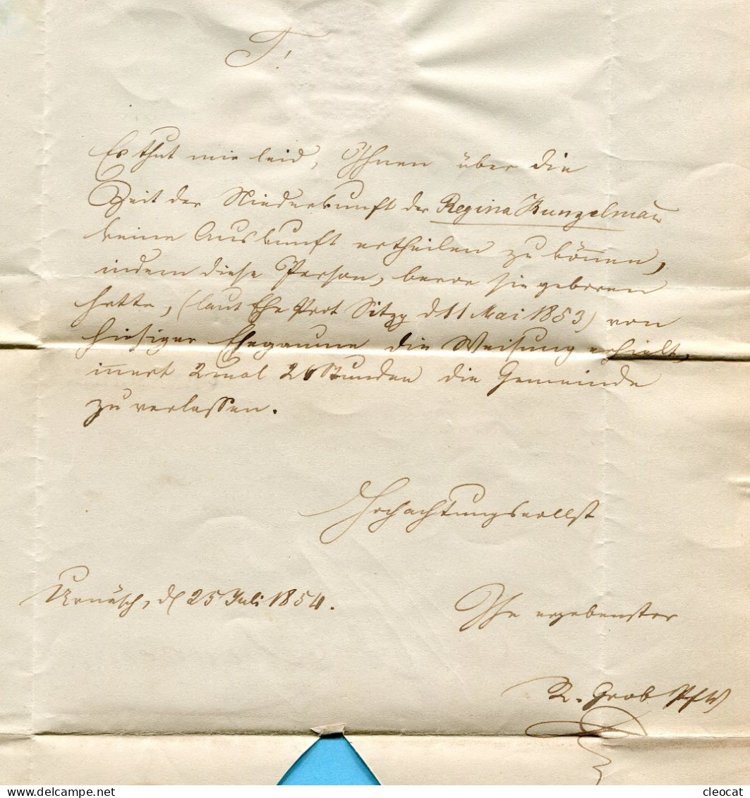 Faltbrief Von Urnäsch Nach Trogen 1854 - ...-1845 Préphilatélie