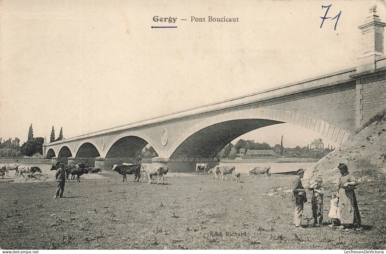 FRANCE - Gergy - Vue Sur Le Pont Boucicaut - Carte Postale Ancienne - Autres & Non Classés