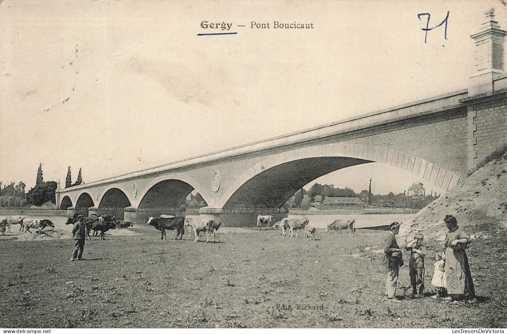 FRANCE - Gergy - Vue Sur Le Pont Boucicaut - Carte Postale Ancienne - Other & Unclassified