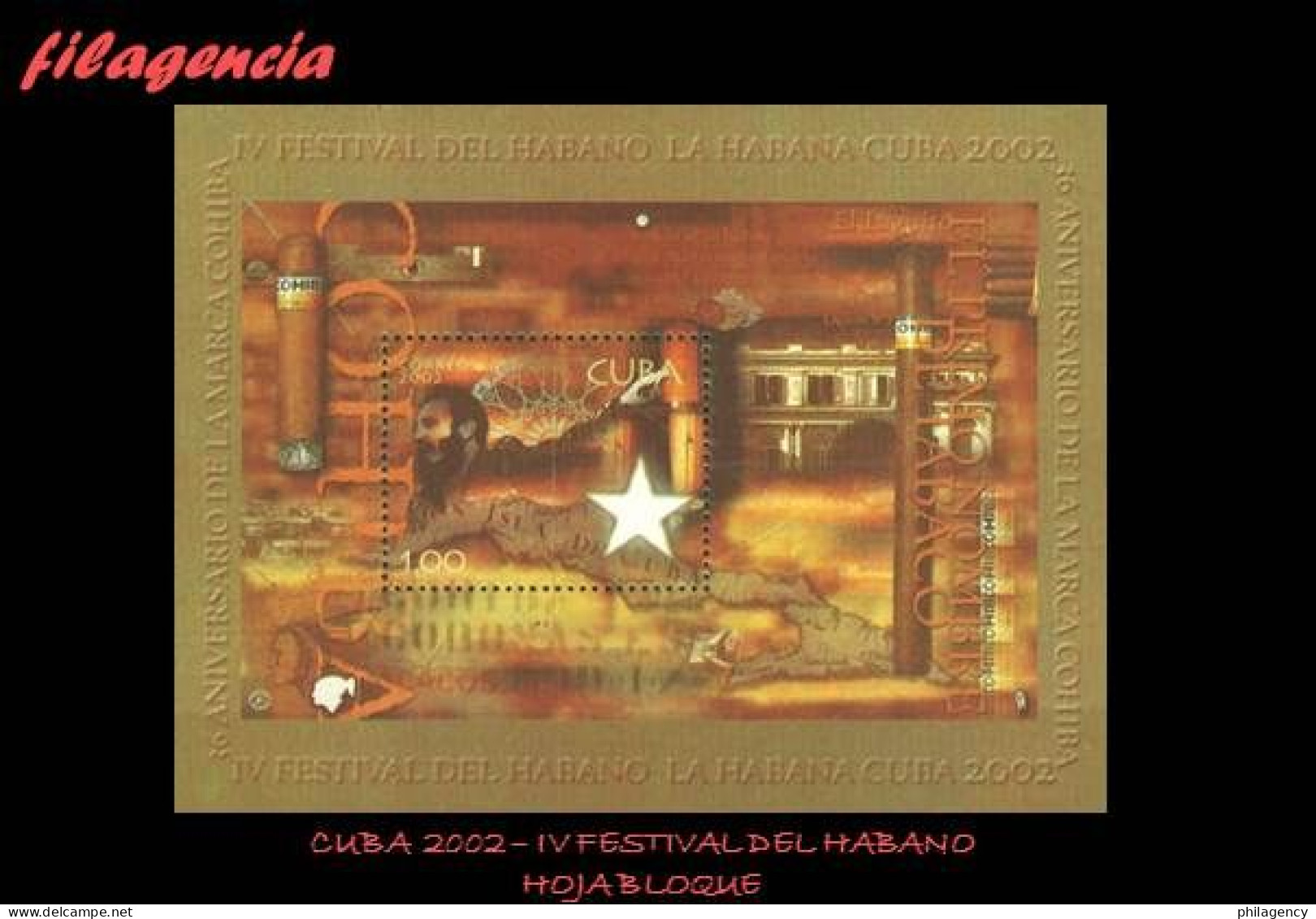 CUBA MINT. 2002-02 IV FESTIVAL DEL HABANO. HOJA BLOQUE - Nuevos