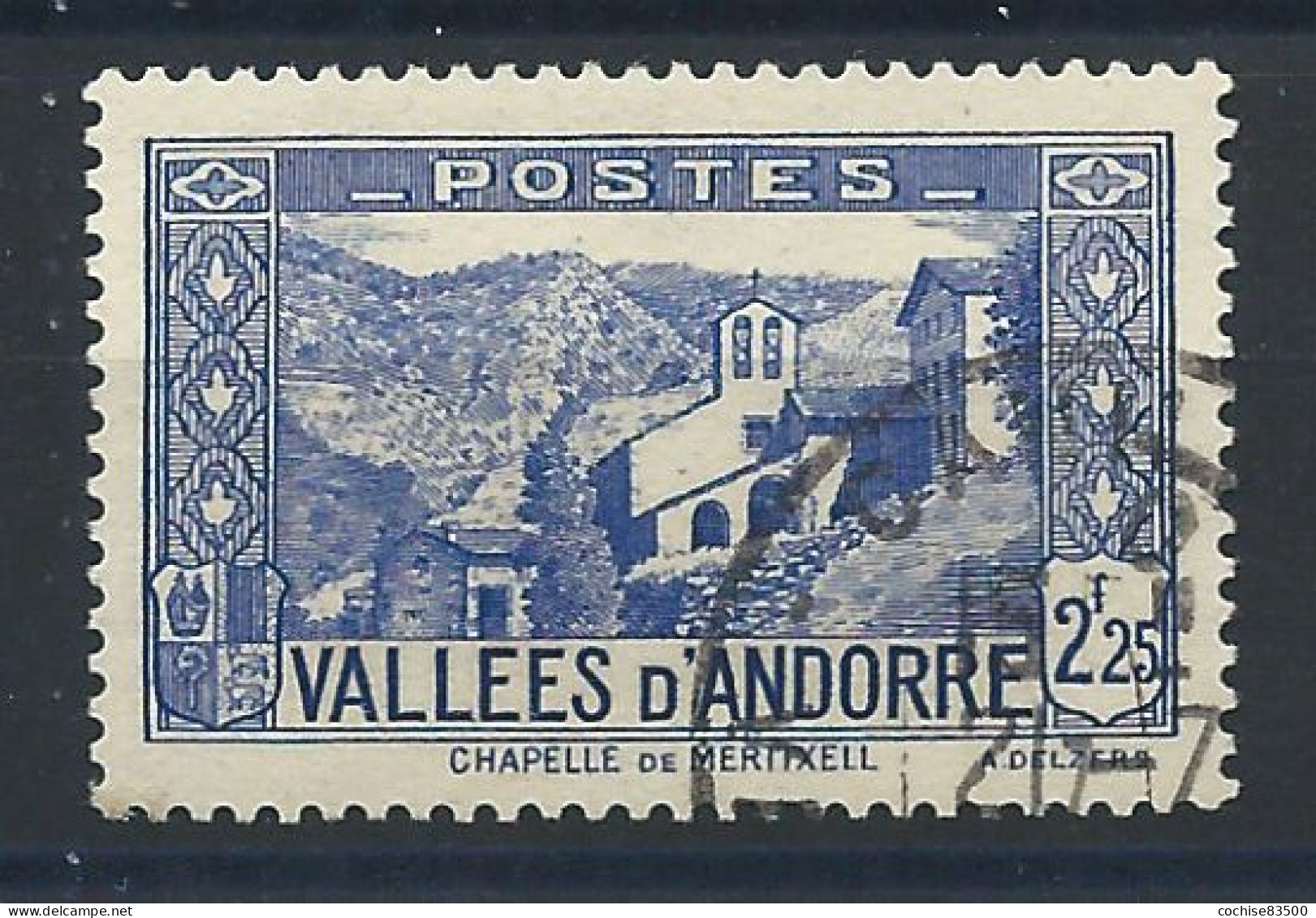 Andorre N°84 Obl (FU) 1937/43 - Chapelle De Notre-Dame De Meritxell - Oblitérés