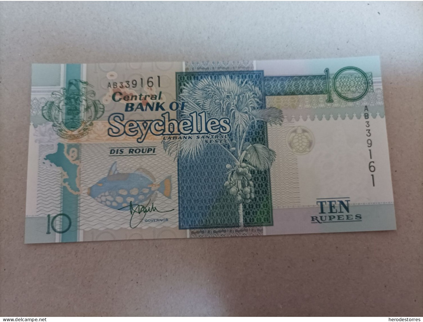 Billete De Seychelles De 10 Rupees, Año 1998, UNC - Seychelles