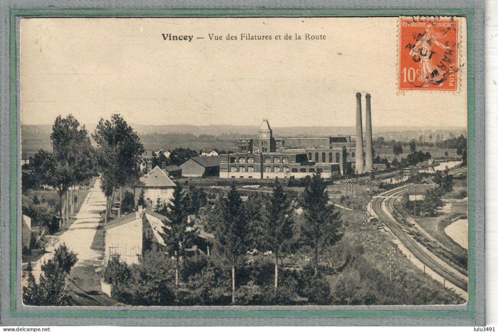 CPA - VINCEY (88) - Aspect Des Filatures Entre La Route Et La Ligne De Chemin De Fer Au Début Du Siècle - Vincey