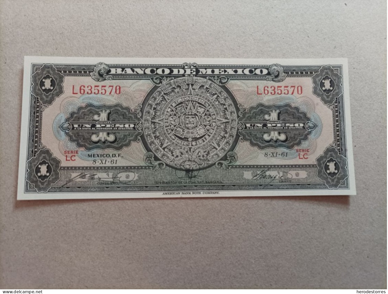 Billete De México De 1 Peso, Año 1961, UNC - México