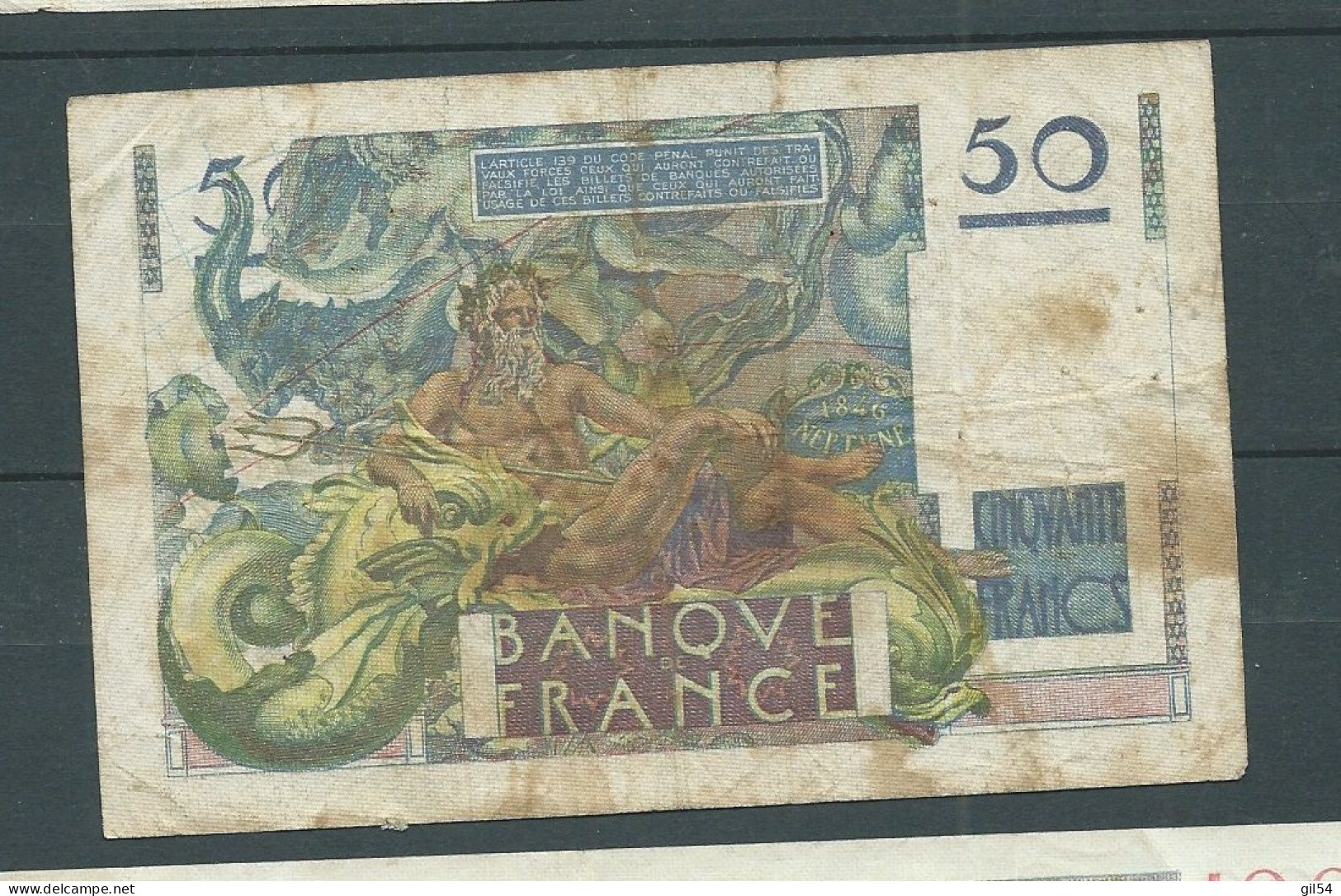 FRANCE /  Billet 50 Fr Le Verrier  3/10/1946 -  87968 K.42 Laura 11008 - 50 F 1946-1951 ''Le Verrier''