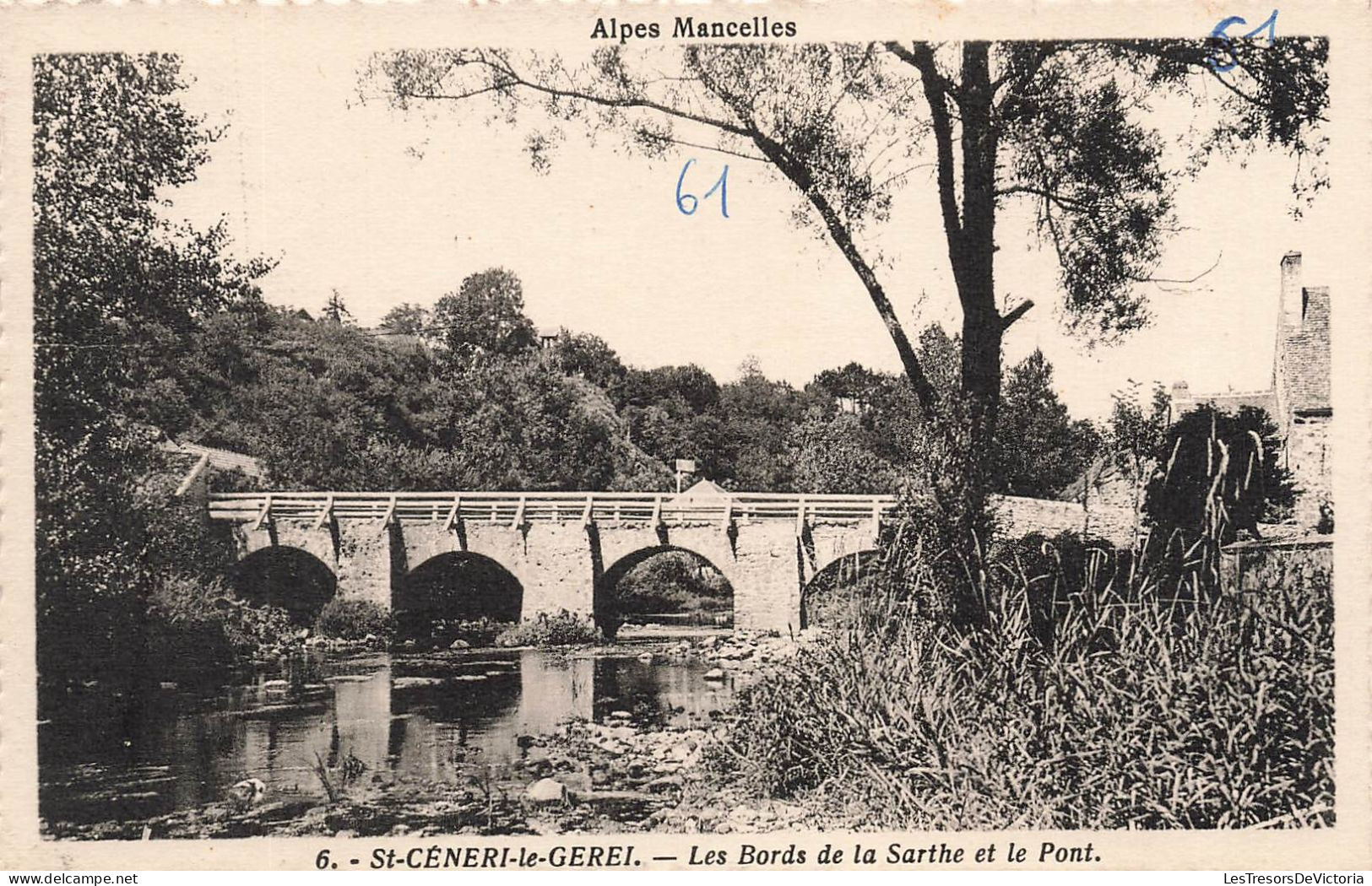 FRANCE - Les Alpes Mancelles - Saint Céneri (Orne) - Vue Générale Bords De Sarthe Vers Le Pont - Carte Postale Ancienne - Sable Sur Sarthe