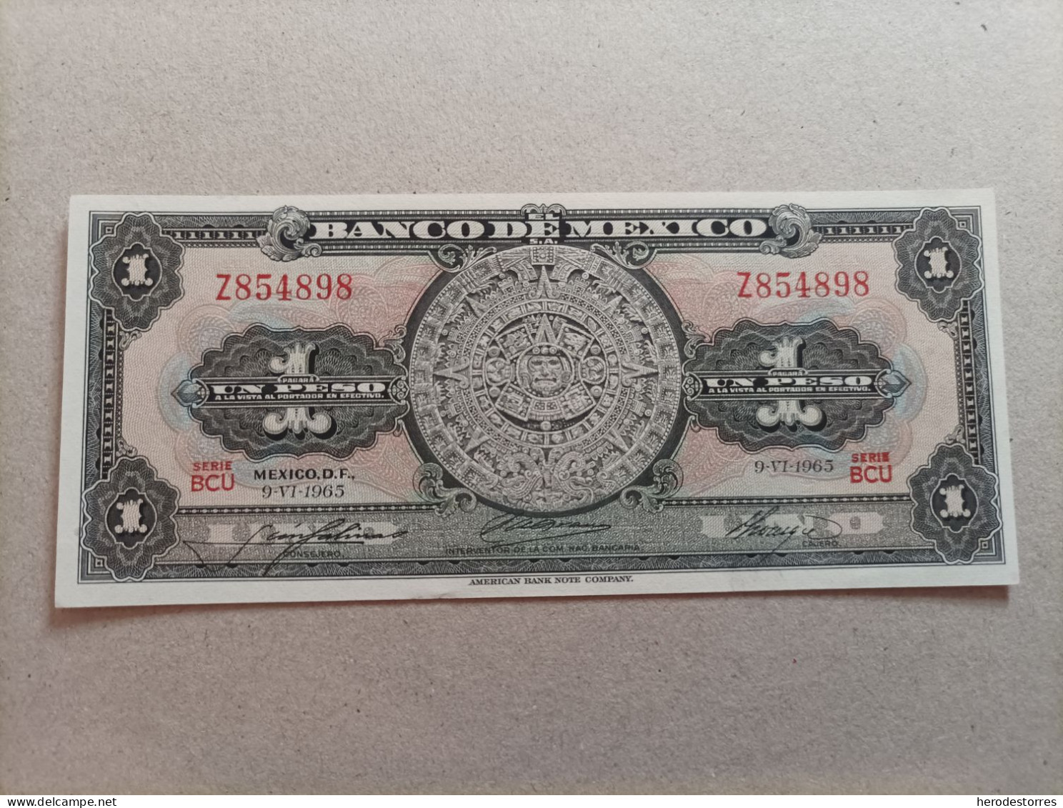 Billete De México De 1 Peso, Año 1965, UNC - Mexique