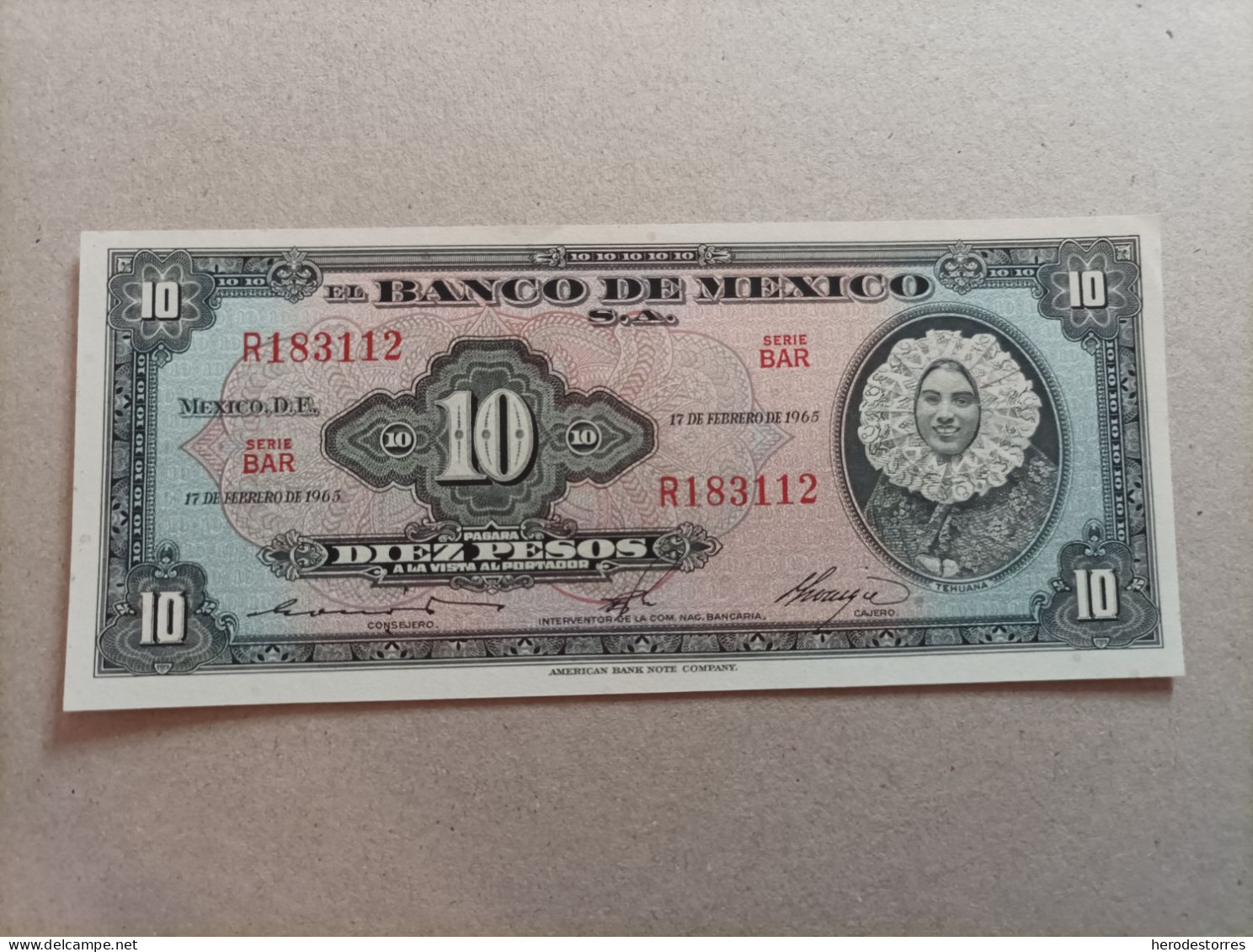 Billete De México De 10 Pesos, Año 1965, UNC - Mexique