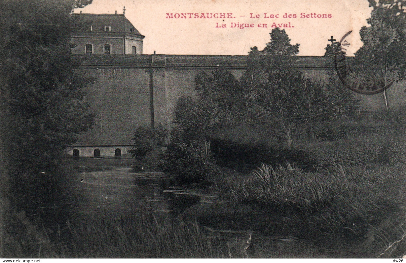 Montsauche (Nièvre) Le Lac Des Settons, La Digue En Aval - Carte De 1907 - Montsauche Les Settons