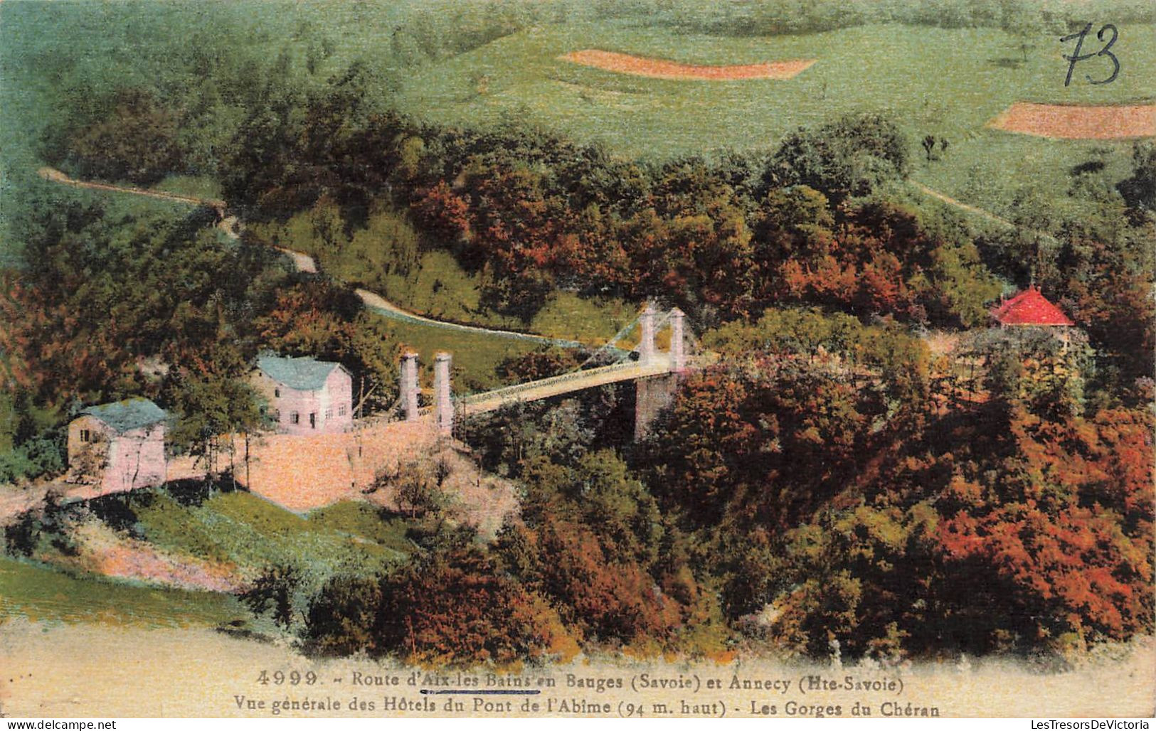 FRANCE - Route D'Aix Les Bains Et Annecy - Vue Générale Des Hôtels Du Pont De L'Abime - Colorisé -Carte Postale Ancienne - Aix Les Bains