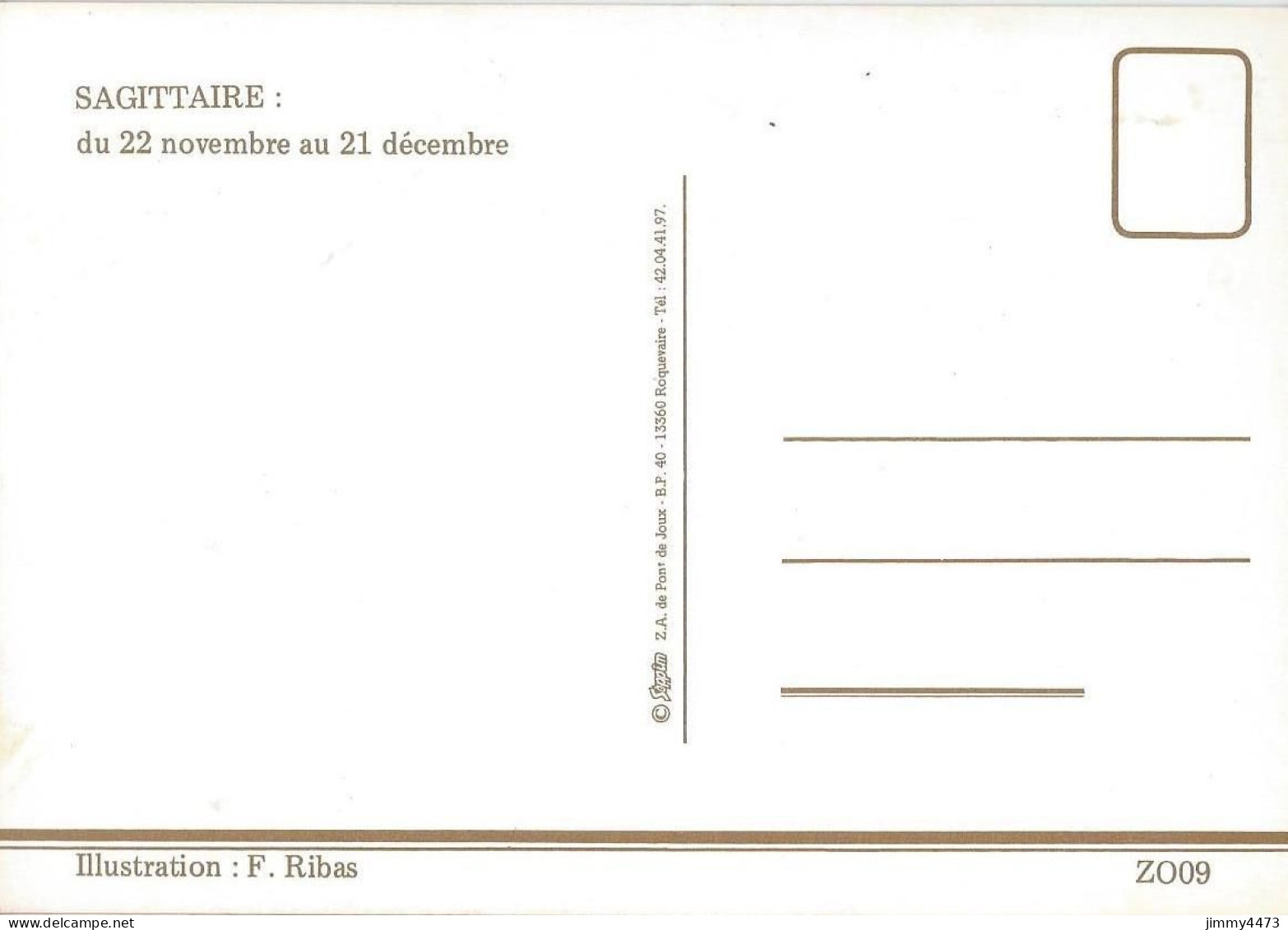 CPM - SAGITTAIRE - SIGNE DU ZODIAC + Texte Par Frank Ribas - Edit. SEPPIM à Roquevaire - Geburt