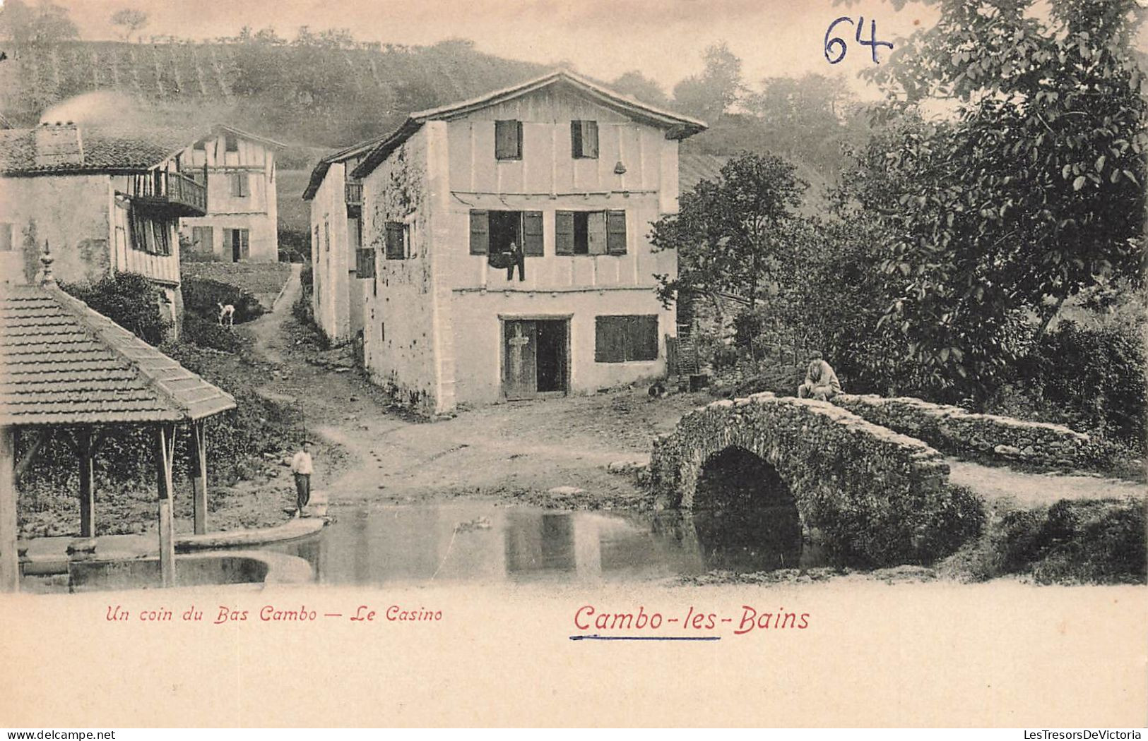 FRANCE - Cambo Les Bains - Vue Générale - Un Coin Du Bas Cambo - Le Casino - Carte Postale Ancienne - Cambo-les-Bains